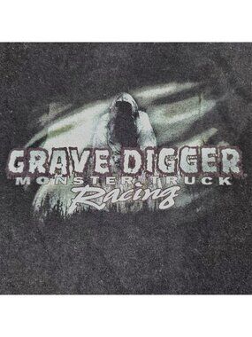 Grave Digger Monster Truck Racing Graphic Black Long Sleeve Shirt XL